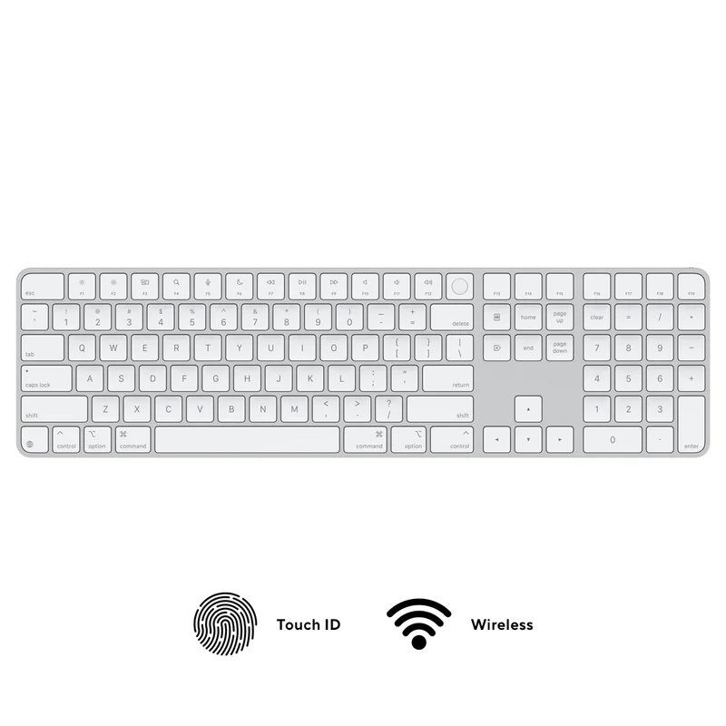 Apple Magic Keyboard with Touch ID and Numeric Keypad for Mac Models with Apple Silicon (MK2C3ZA/A)