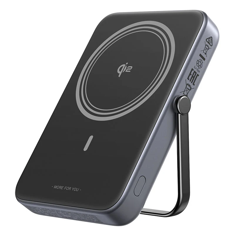 Ugreen Uno 10000mAH Mini Magnetic Wireless 20W Power Bank with Built-In Stand (Gray, Purple)