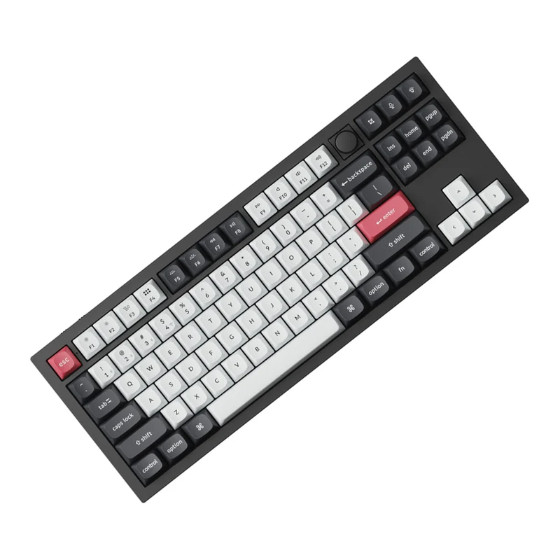 Keychron Q3 HE QMK TKL Fully Assembled Knob RGB Backlight Hot-Swappable Wireless Magnetic Switch Keyboard - Carbon Black (Gateron Double-Rail Magnetic Nebula Switch) (Q3H-M1)