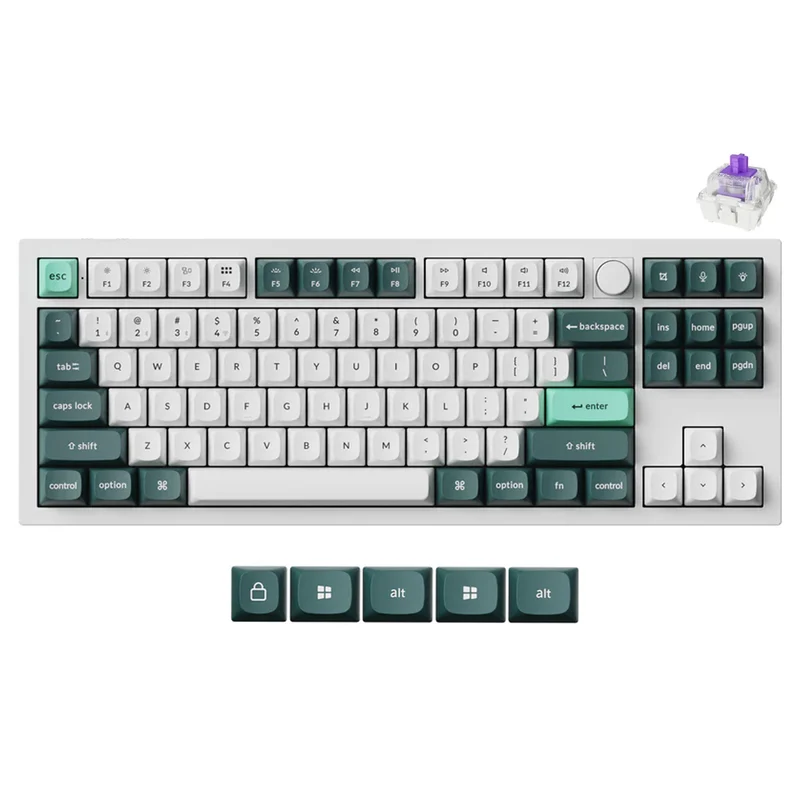 Keychron Q3 HE QMK TKL Fully Assembled Knob RGB Backlight Hot-Swappable Wireless Magnetic Switch Keyboard - Shell White (Gateron Double-Rail Magnetic Nebula Switch) (Q3H-P1)