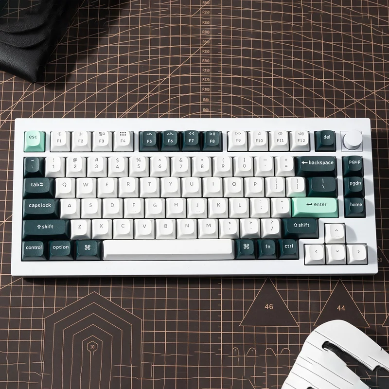 Keychron Q1 HE QMK 75% Fully Assembled Knob RGB Backlight Hot-Swappable Wireless Magnetic Switch Keyboard - Shell White (Gateron Double-Rail Magnetic Nebula Switch) (Q1H-P1)
