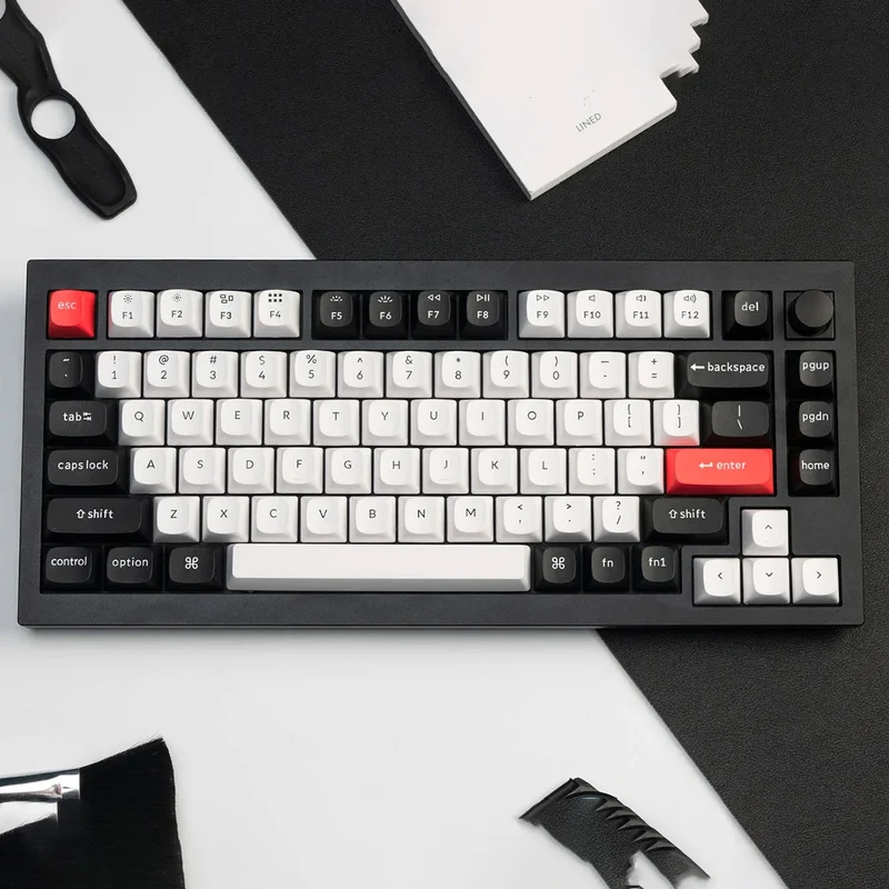 Keychron Q1 HE QMK 75% Fully Assembled Knob RGB Backlight Hot-Swappable Wireless Magnetic Switch Keyboard - Carbon Black (Gateron Double-Rail Magnetic Nebula Switch) (Q1H-M1)