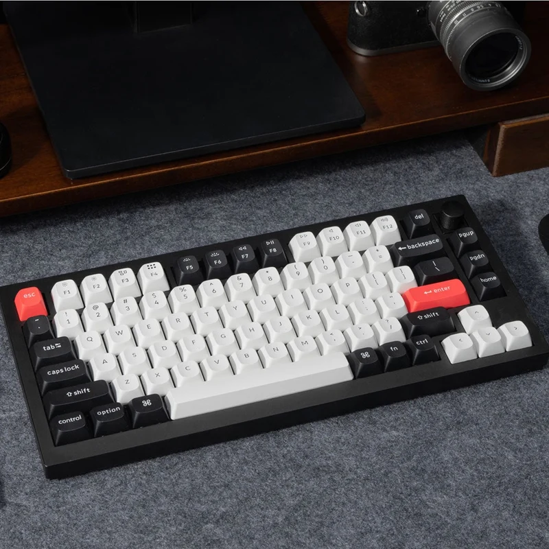 Keychron Q1 HE QMK 75% Fully Assembled Knob RGB Backlight Hot-Swappable Wireless Magnetic Switch Keyboard - Carbon Black (Gateron Double-Rail Magnetic Nebula Switch) (Q1H-M1)