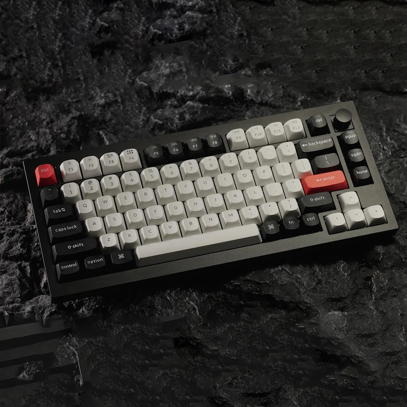 Keychron Q1 HE QMK 75% Fully Assembled Knob RGB Backlight Hot-Swappable Wireless Magnetic Switch Keyboard - Carbon Black (Gateron Double-Rail Magnetic Nebula Switch) (Q1H-M1)