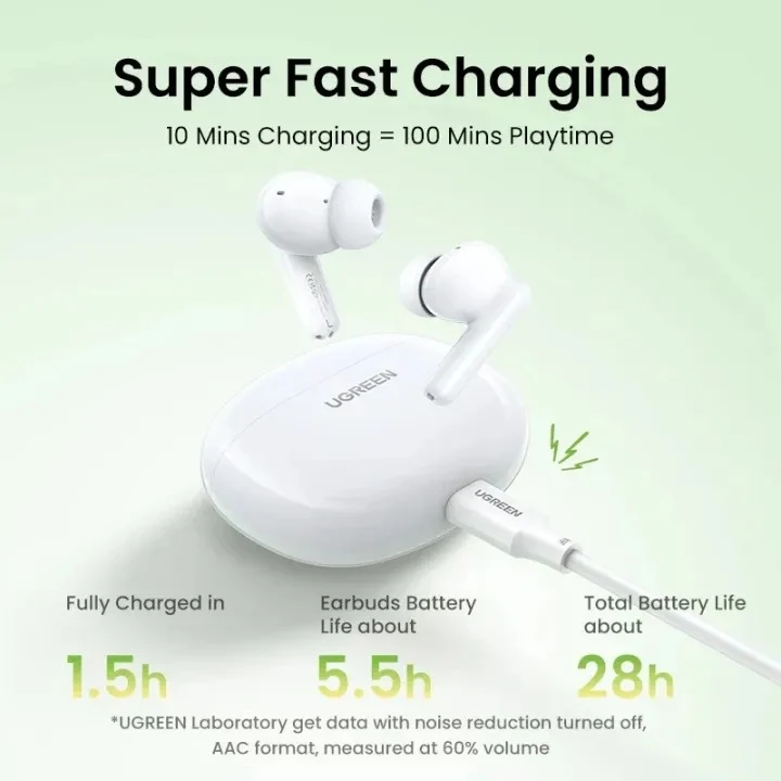 Ugreen HiTune P3 True Wireless Earbuds (White) (WS207/45110)