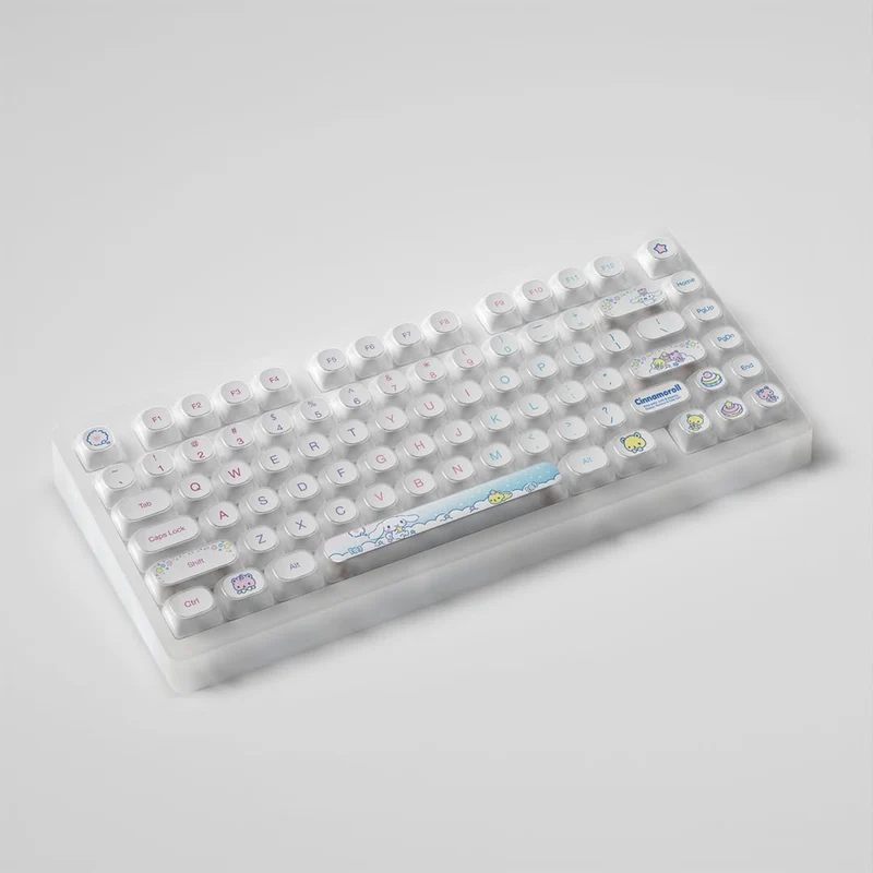 Akko Cinnamoroll ACR TOP 75B Acrylic Case Multi-Mode RGB Hot-Swappable Mechanical Keyboard (Pudding PBT Keycaps) (Akko Creamy Cyan Switch, Akko V3 Piano Pro Switch)