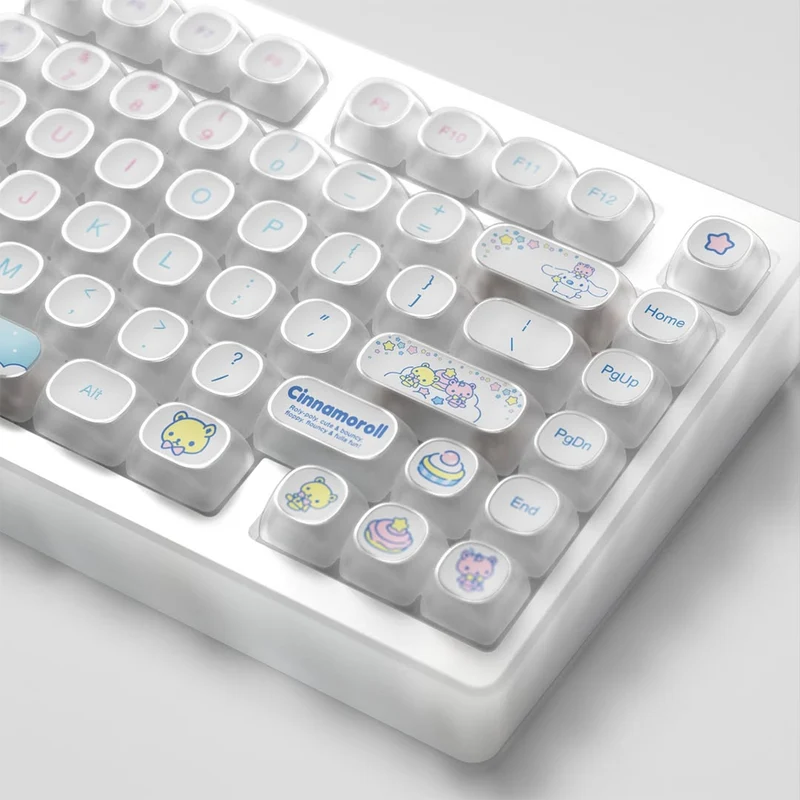 Akko Cinnamoroll ACR TOP 75B Acrylic Case Multi-Mode RGB Hot-Swappable Mechanical Keyboard (Pudding PBT Keycaps) (Akko Creamy Cyan Switch, Akko V3 Piano Pro Switch)