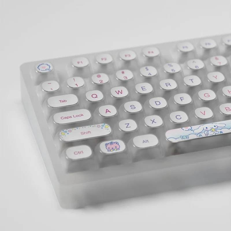 Akko Cinnamoroll ACR TOP 75B Acrylic Case Multi-Mode RGB Hot-Swappable Mechanical Keyboard (Pudding PBT Keycaps) (Akko Creamy Cyan Switch, Akko V3 Piano Pro Switch)