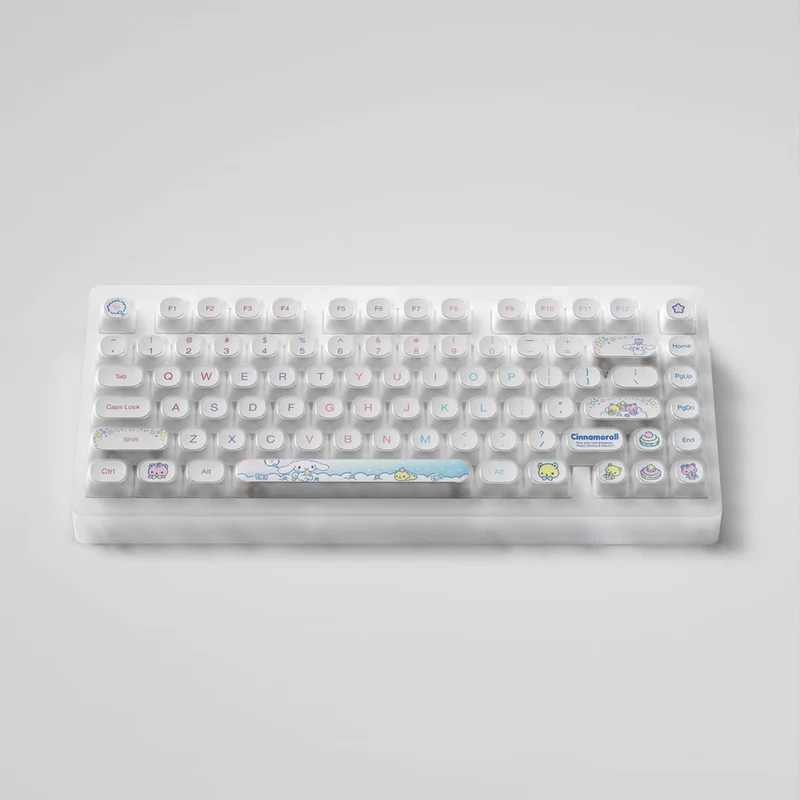 Akko Cinnamoroll ACR TOP 75B Acrylic Case Multi-Mode RGB Hot-Swappable Mechanical Keyboard (Pudding PBT Keycaps) (Akko Creamy Cyan Switch, Akko V3 Piano Pro Switch)