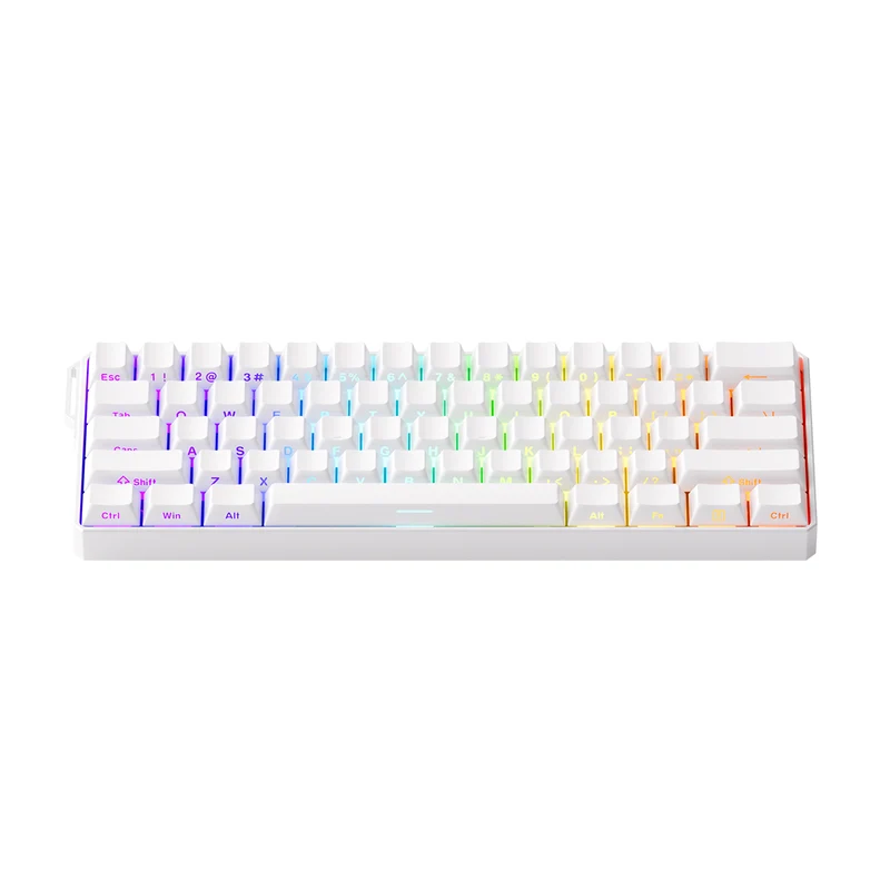 MonsGeek FUN60 Ultra SP Shine-Through Multi-Mode RGB Mechanical Keyboard (White) (Akko Glare Magnetic Switch)