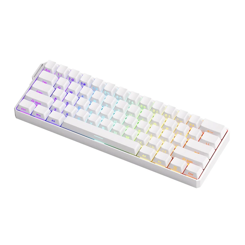 MonsGeek FUN60 Ultra SP Shine-Through Multi-Mode RGB Mechanical Keyboard (White) (Akko Glare Magnetic Switch)
