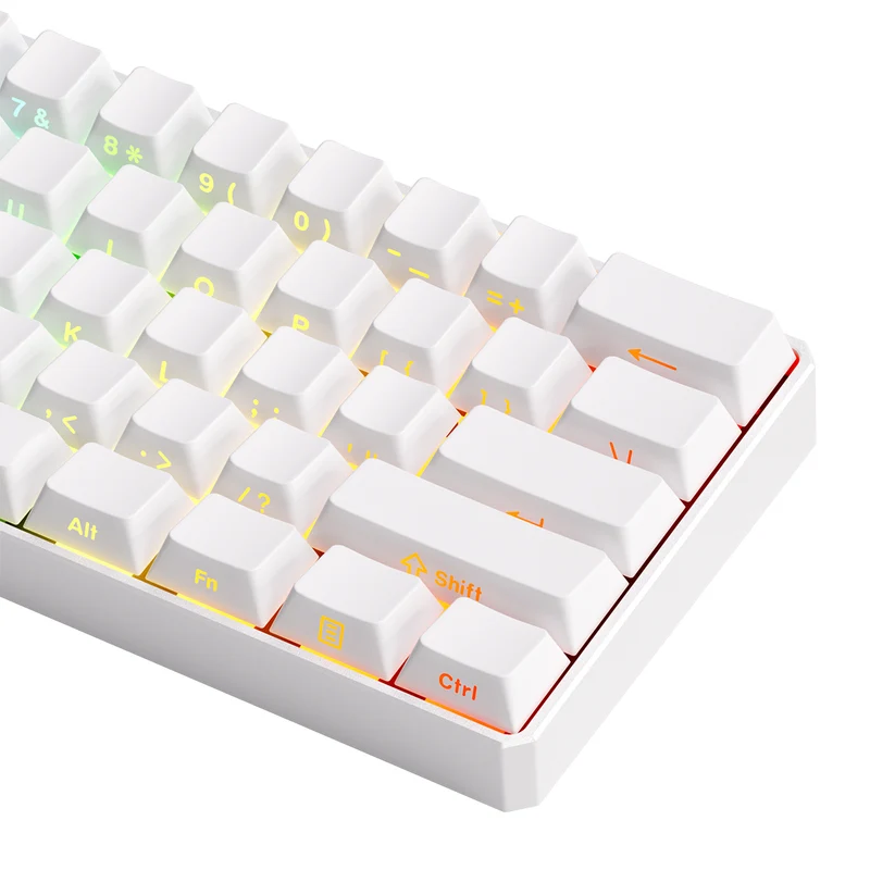 MonsGeek FUN60 Ultra SP Shine-Through Multi-Mode RGB Mechanical Keyboard (White) (Akko Glare Magnetic Switch)