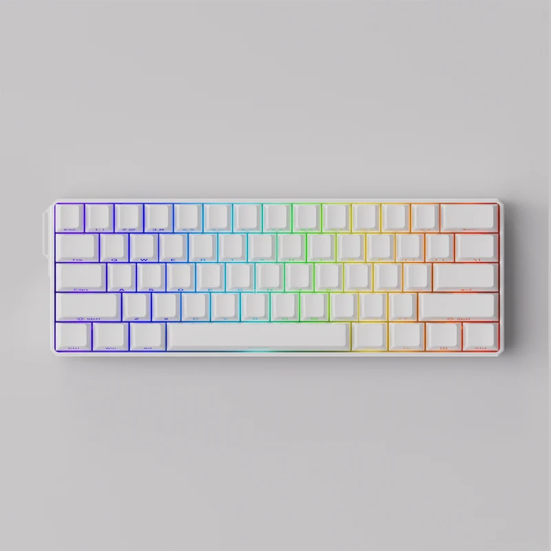 MonsGeek FUN60 Ultra SP Shine-Through Multi-Mode RGB Mechanical Keyboard (White) (Akko Glare Magnetic Switch)