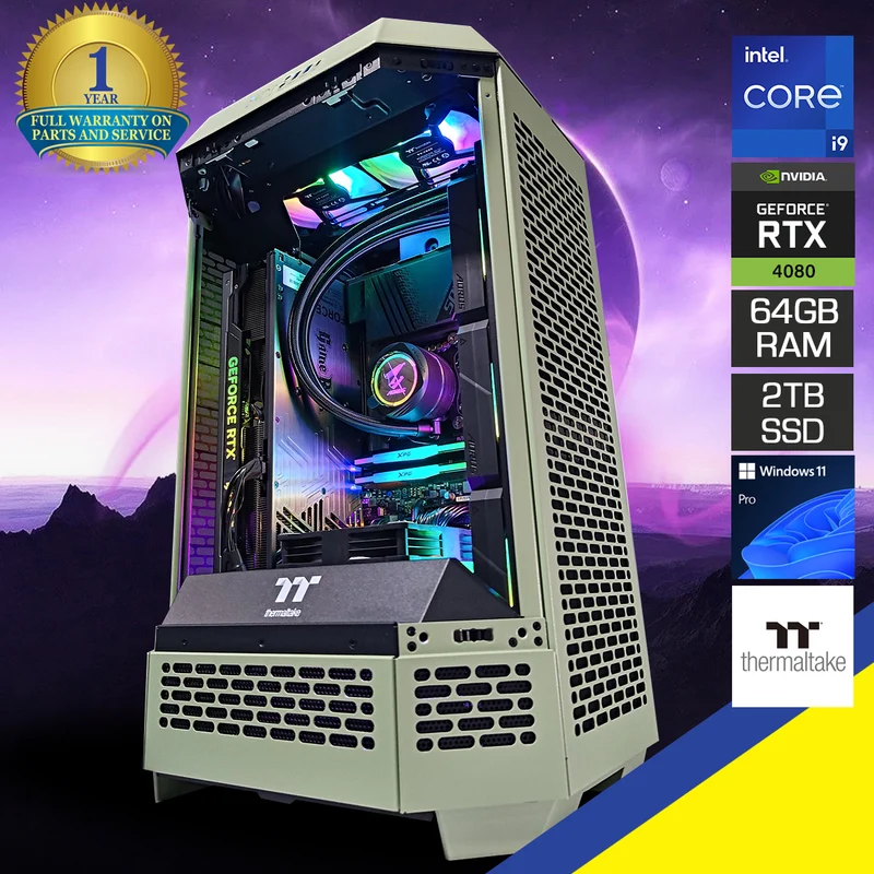 Ultra Tower 300 Matcha Green Desktop Gaming PC | Intel i9 14900 | 64GB RAM | 2TB SSD | RTX 4080 | Windows 11 Pro