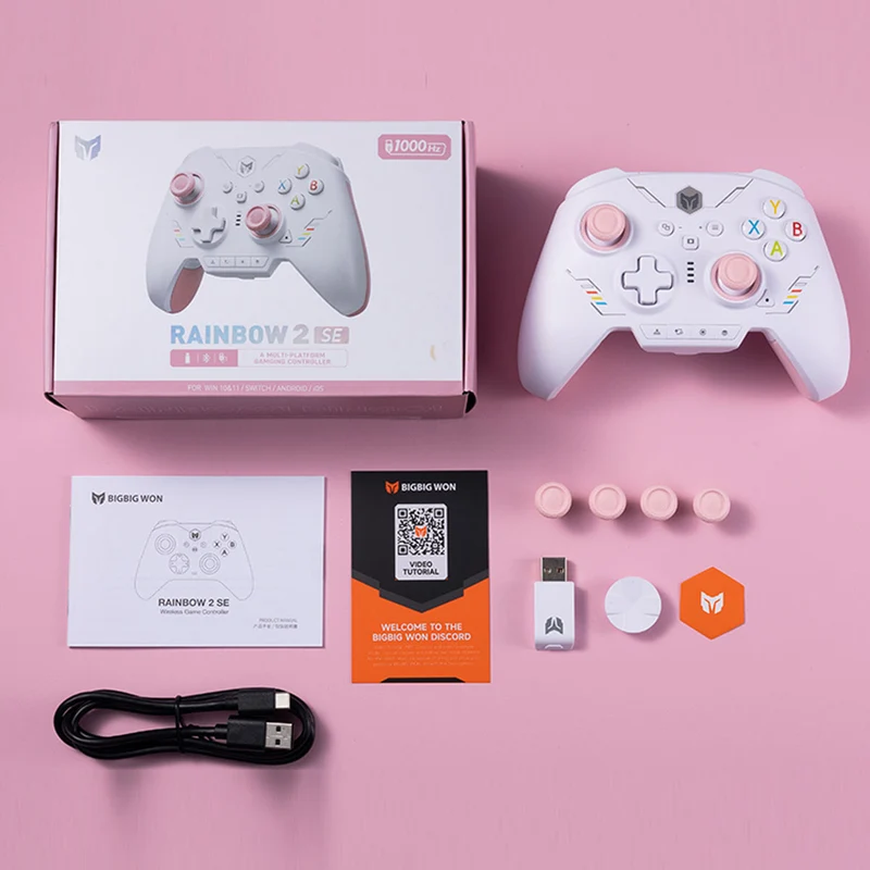 Bigbig Won Rainbow 2 SE Wireless Gaming Controller for Win 10&11 / Switch / Android / iOS (Blue, Pink, Green)