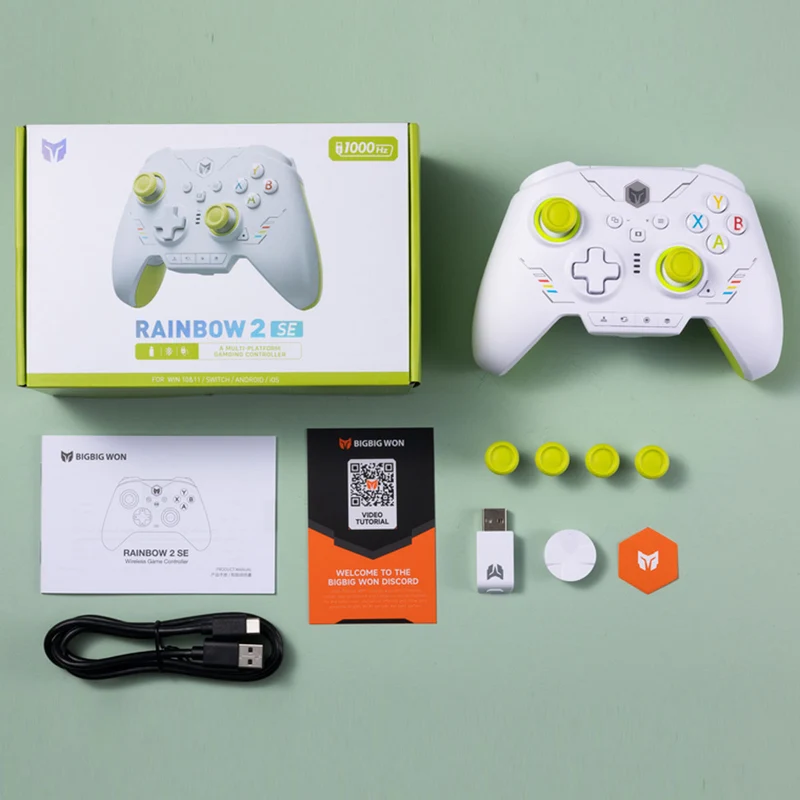 Bigbig Won Rainbow 2 SE Wireless Gaming Controller for Win 10&11 / Switch / Android / iOS (Blue, Pink, Green)