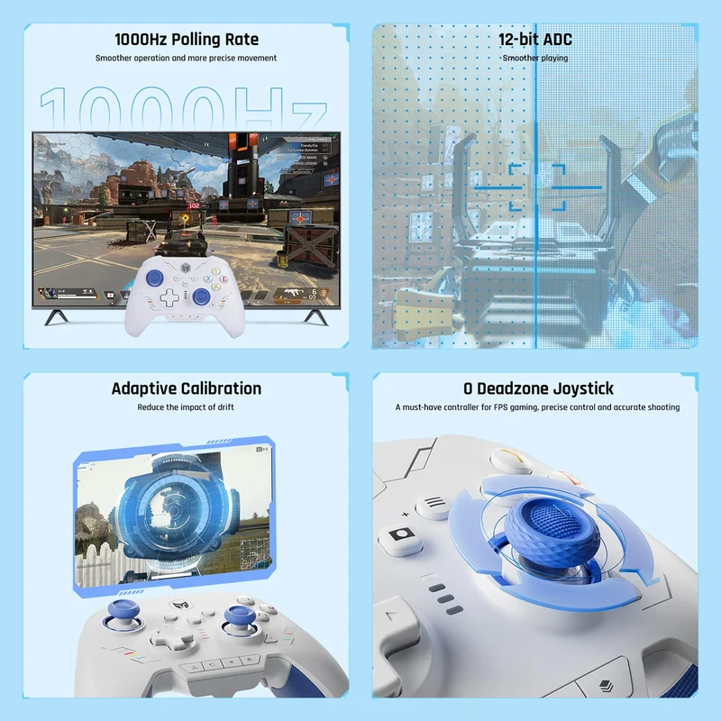 Bigbig Won Rainbow 2 SE Wireless Gaming Controller for Win 10&11 / Switch / Android / iOS (Blue, Pink, Green)