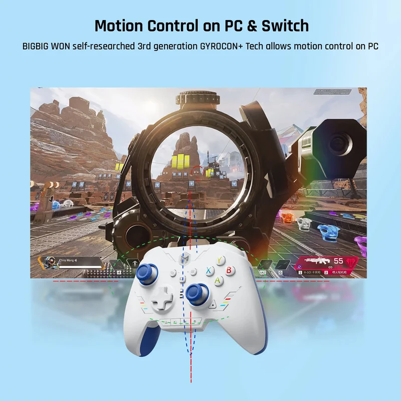 Bigbig Won Rainbow 2 SE Wireless Gaming Controller for Win 10&11 / Switch / Android / iOS (Blue, Pink, Green)
