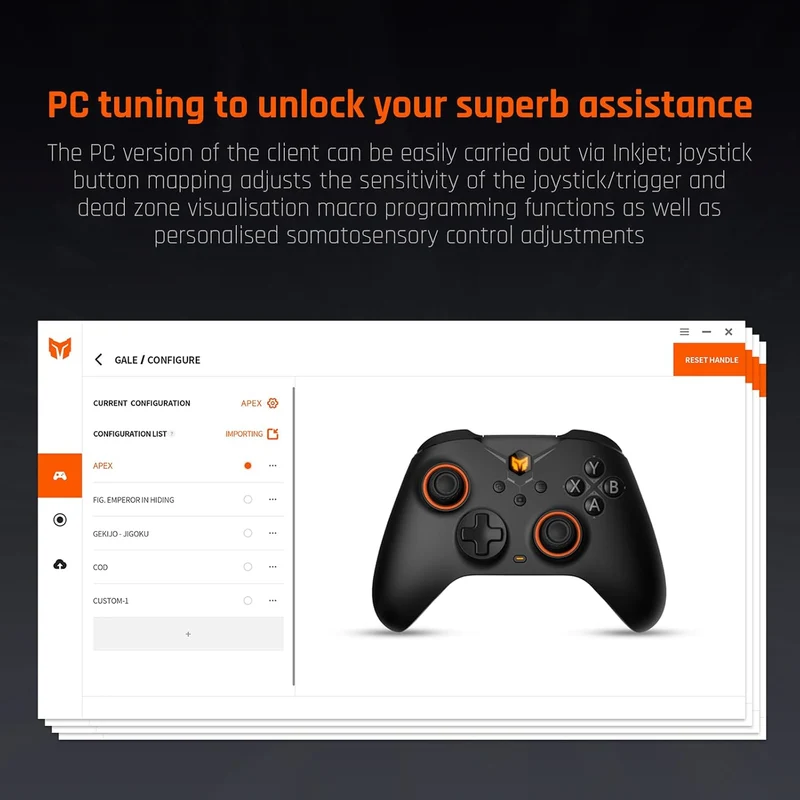 Bigbig Won GALE Hall Wireless Gaming Controller with Smart Charging Stand for Win 10&11 / Switch / Android / iOS (Black, Gray)