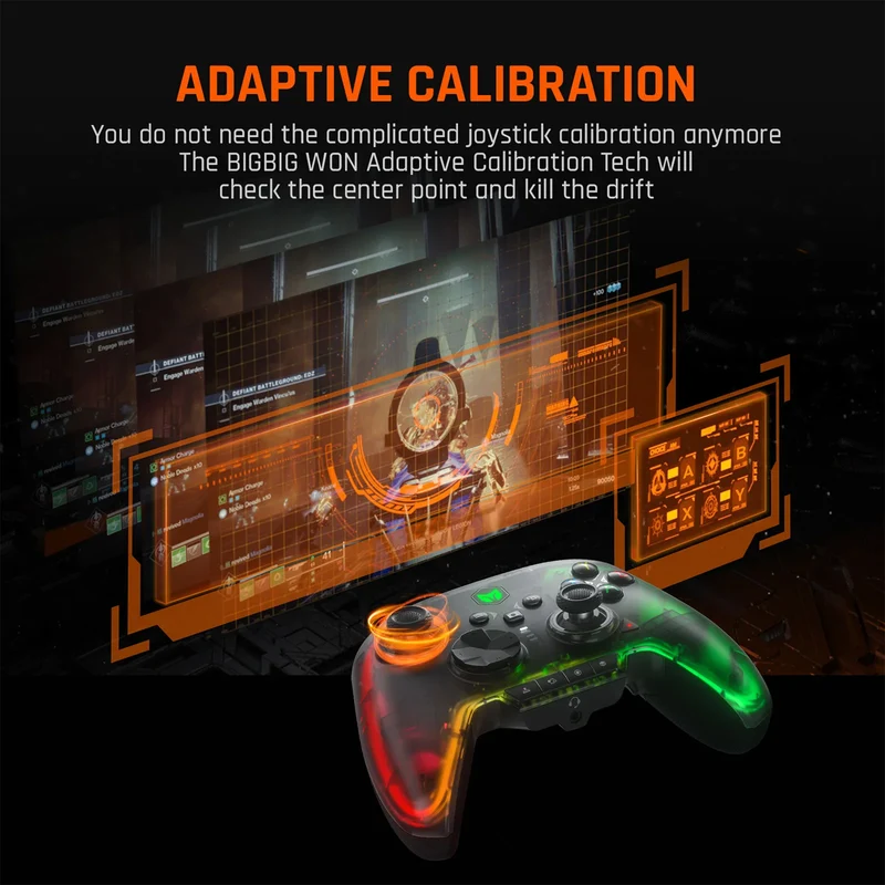 Bigbig Won Rainbow 2 Pro Wireless Gaming Controller with Charging Dock for Windows 10&11/ Switch/ Android/ iOS