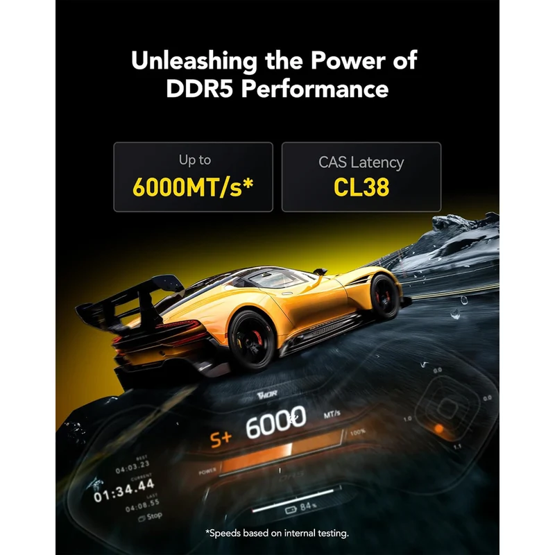 Lexar Thor 32GB Kit (2X16GB) DDR5 OC 6000MHz CL38 AMD EXPO & Intel XMP Desktop Memory (Black) (LD5U16G60C38LG-RGD)