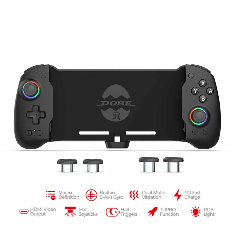 Dobe Eggshell Controller 3 for Nintendo Switch / Nintendo Switch OLED (Black) TNS-3161