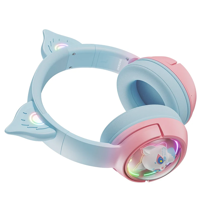 Onikuma B5 RGB Gradient Wireless Professional Gaming Headset (Blue/Pink)