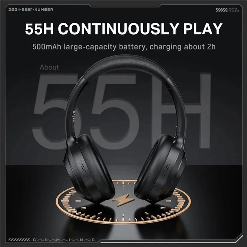 Onikuma GT811 Wireless Gaming Headset with Noise Cancellation (Black)
