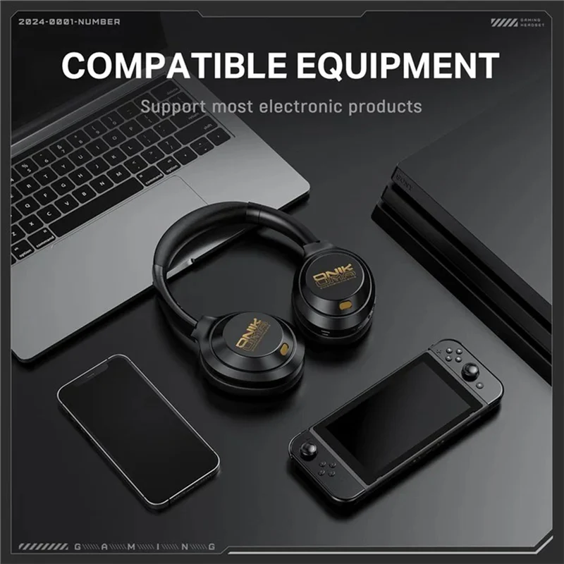 Onikuma GT811 Wireless Gaming Headset with Noise Cancellation (Black)