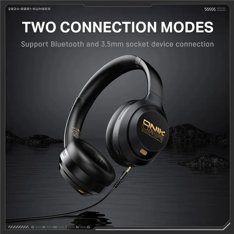 Onikuma GT811 Wireless Gaming Headset with Noise Cancellation (Black)
