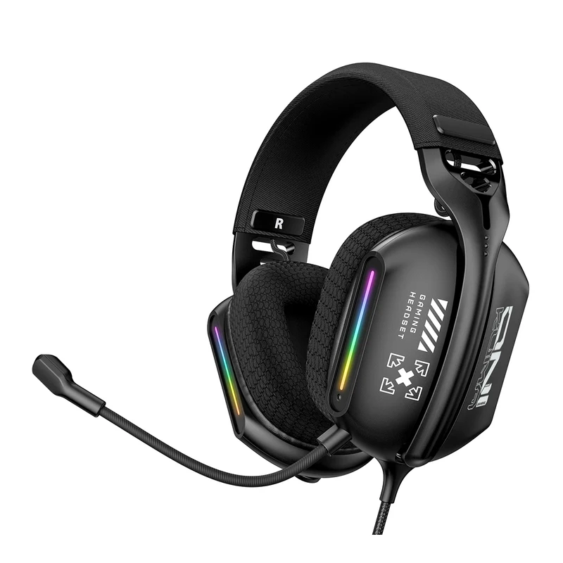 Onikuma X12 RGB Wired Gaming Headset with Noise Cancelling Microphone (Black)