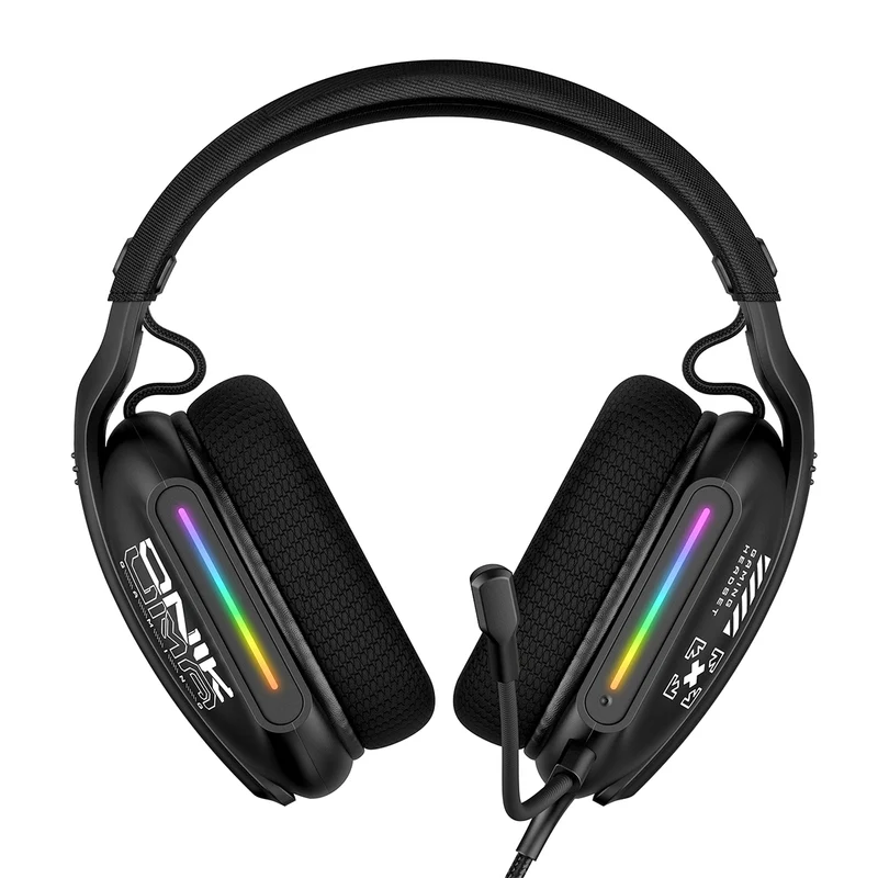 Onikuma X12 RGB Wired Gaming Headset with Noise Cancelling Microphone (Black)