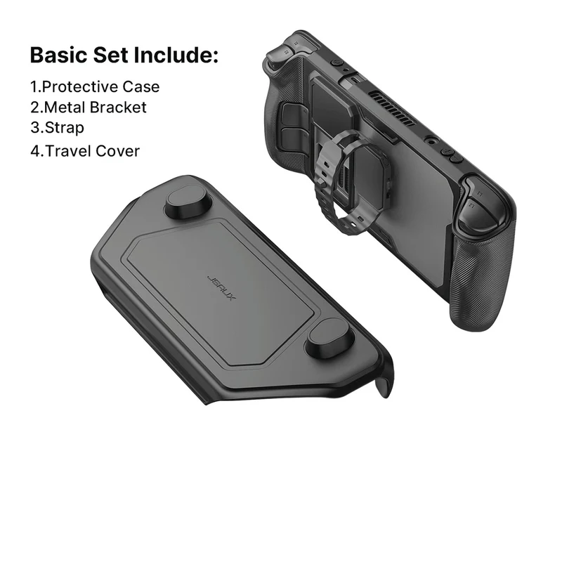 JSAUX ModCase for Steam Deck/ Steam Deck OLED (Black) (PC0104) (Basic Set, Cooler Kit, Hub Kit, Power Bank Kit)