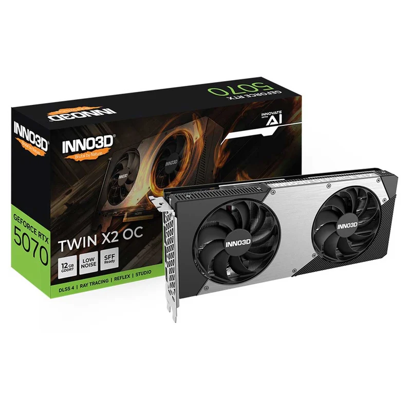 INNO3D GeForce RTX 5070 Twin X2 OC 12GB GDDR7 Graphics Card (N50702-12D7X-195064N)