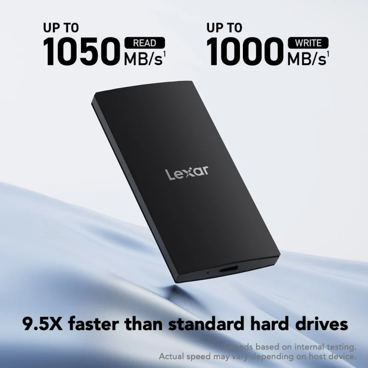 Lexar SL300 USB 3.2 Gen 2 Type-C Portable SSD - Up To 1050MB/s Read & 1000MB/s Write (1TB, 2TB)