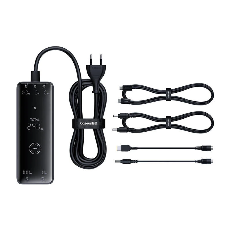 Baseus Digital GaN Intelligent Desktop Fast Charger 3C+U+DC 240W (Cluster Black) (P10163901113-00)
