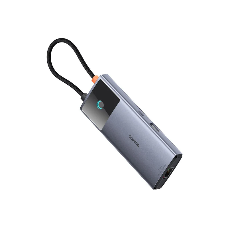 Baseus Metal Gleam Series II 6-Port Hub USB-C to HDMI 4K@60Hz + USB-C + 2xUSB-A + RJ45 + PD (Space Grey) (B00061802813-00)