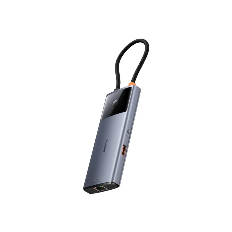Baseus Metal Gleam Series II 6-Port Hub USB-C to HDMI 4K@60Hz + USB-C + 2xUSB-A + RJ45 + PD (Space Grey) (B00061802813-00)