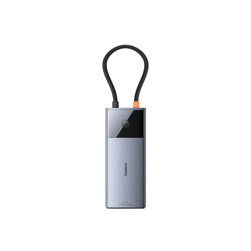 Baseus Metal Gleam Series II 6-Port Hub USB-C to HDMI 4K@60Hz + USB-C + 2xUSB-A + RJ45 + PD (Space Grey) (B00061802813-00)