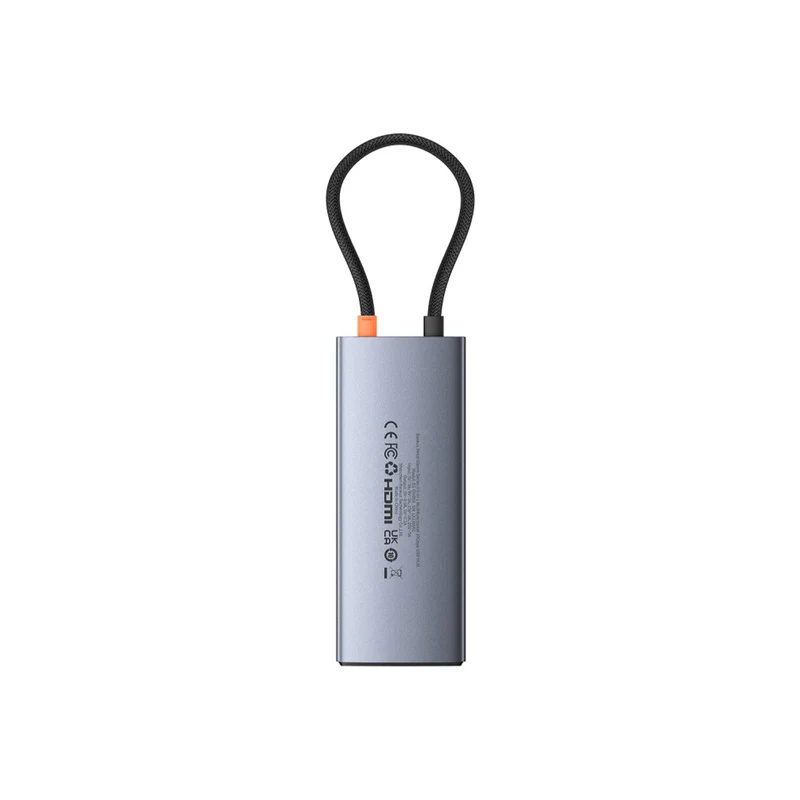 Baseus Metal Gleam Series II 6-Port Hub USB-C to HDMI 4K@60Hz + USB-C + 2xUSB-A + RJ45 + PD (Space Grey) (B00061802813-00)