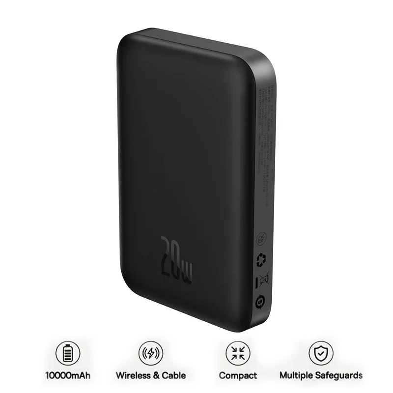 Baseus Magnetic Mini Air Wireless Fast Charge Power Bank 10000mAh 20W (Cluster Black) (P10059001113-00)
