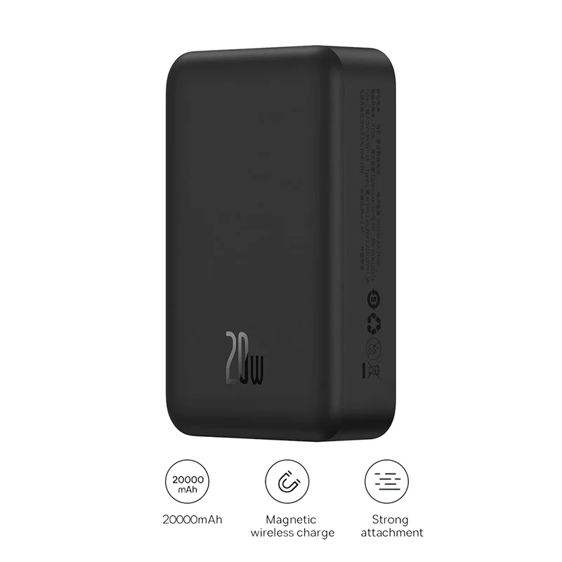 Baseus Magnetic Mini Wireless Fast Charge Power Bank 20000mAh 20W (Black) (PPCX150001)