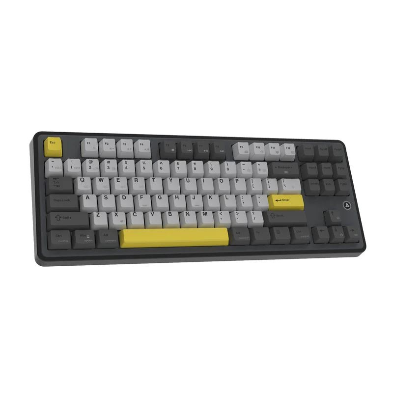 Ajazz AK870 RGB Wired 87-Keys TKL Gasket-mounted Hot Swappable Mechanical Keyboard (Black/Grey/Yellow) (Magnetic Switch)
