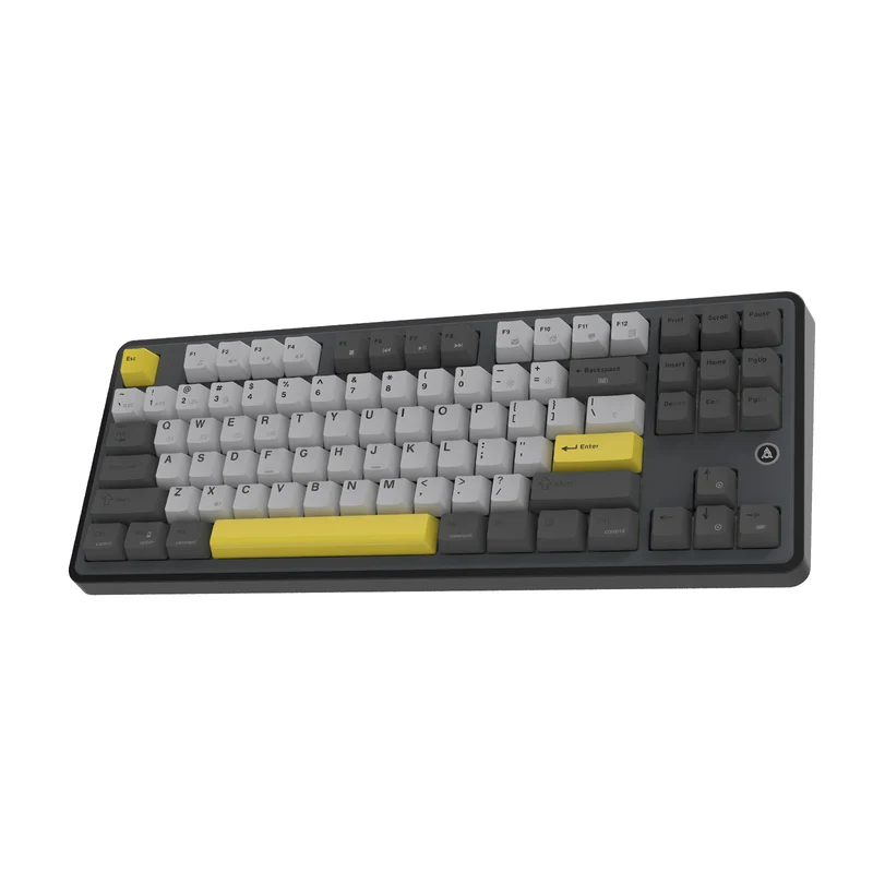 Ajazz AK870 RGB Wired 87-Keys TKL Gasket-mounted Hot Swappable Mechanical Keyboard (Black/Grey/Yellow) (Magnetic Switch)