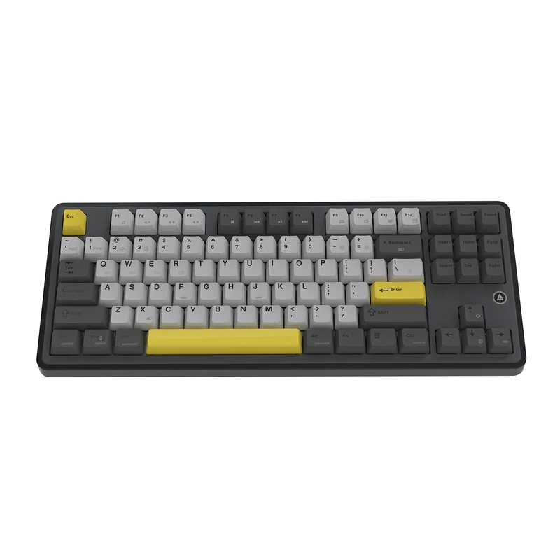 Ajazz AK870 RGB Wired 87-Keys TKL Gasket-mounted Hot Swappable Mechanical Keyboard (Black/Grey/Yellow) (Magnetic Switch)