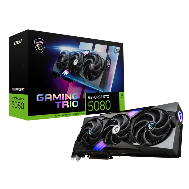 MSI GeForce RTX 5080 16GB Gaming Trio OC GDDR7 Graphics Card