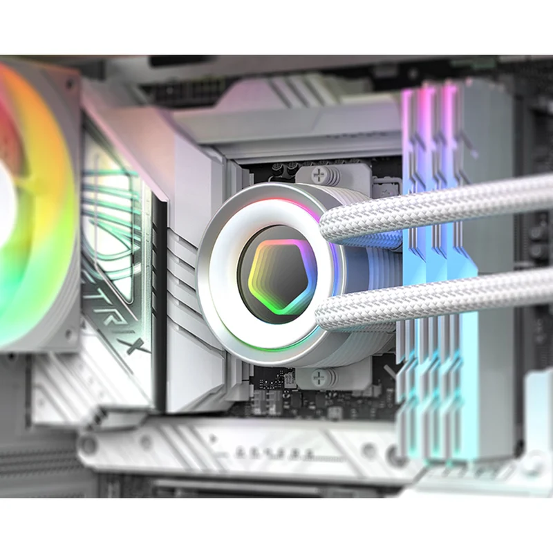 ID-Cooling FX360 INF 360mm AIO Liquid Cooler with Infinity Mirror Display (Black, White)