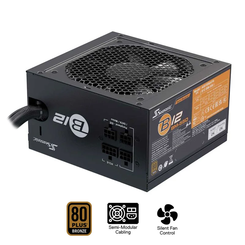 Seasonic B12 BM-550 550W 80+ Bronze Semi-Modular Power Supply