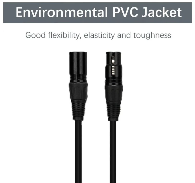 Ugreen XLR Male To Female Microphone Extension Audio Cable - (Black) (1M, 2M, 10M) (AV130/20708, AV130/20710, AV130/20714)