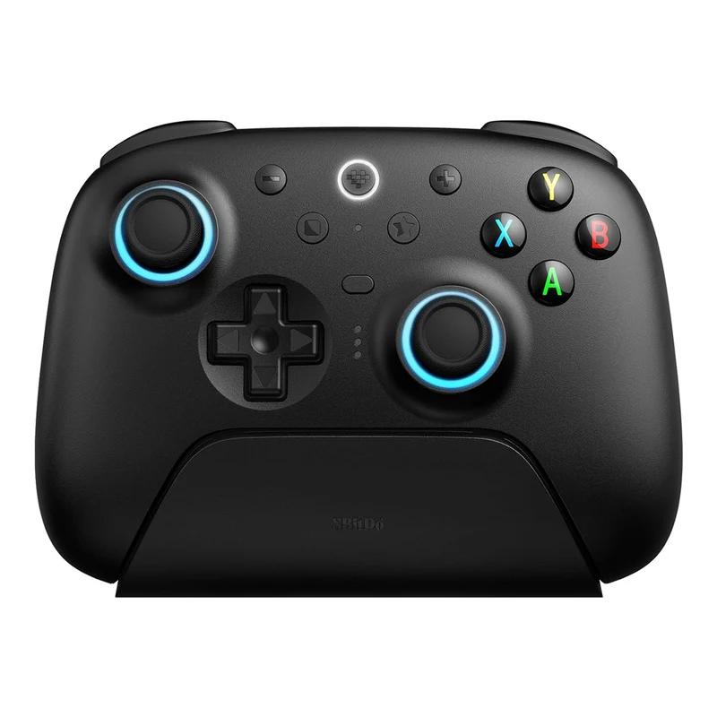 8BitDo Ultimate 2 Wireless Controller with TMR Joysticks, Switchable Hall Effect/Tactile Triggers, RGB Fire Ring, 8Speed Wireless Tech with Charging Dock for Windows/Android (81HE) (Black, White, Purple)